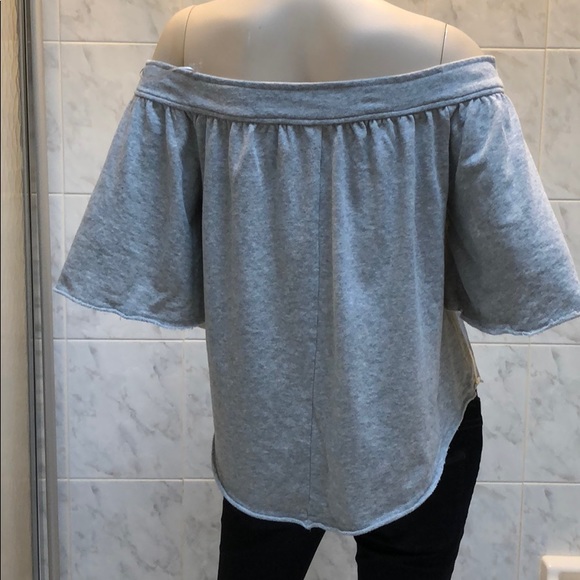 Eloidie brand grey cotton off shoulder top - Picture 3 of 6